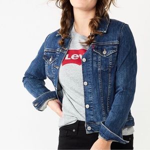 Levis Womens Trucker Button Front Denim Jean Jacket Blue Cotton size Small